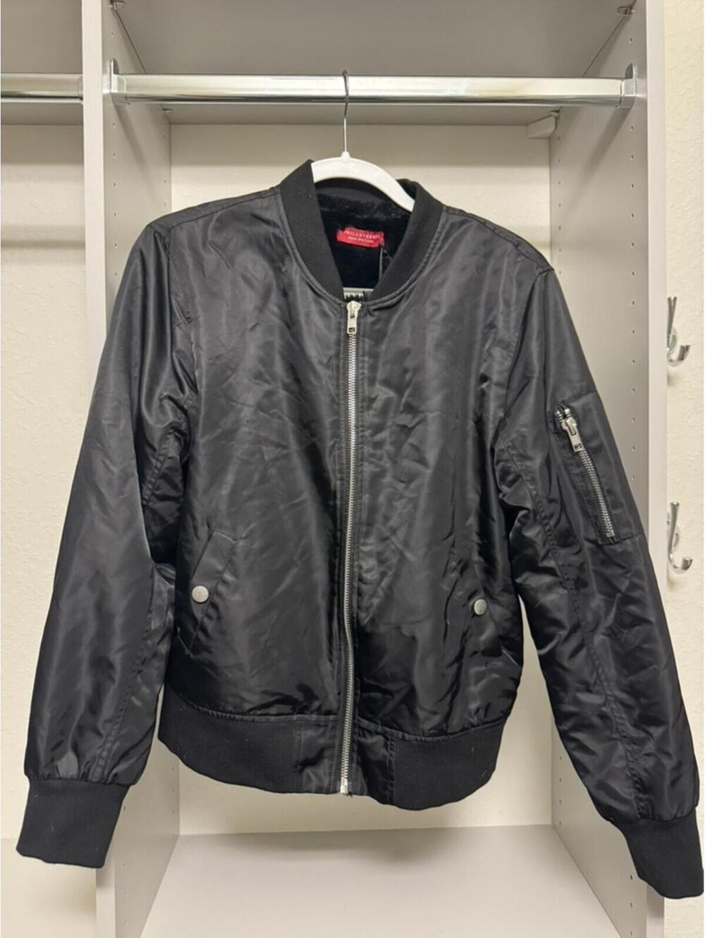 n:Philanthropy Black Bomber Jacket with Faux Fur Lining - New with Tags